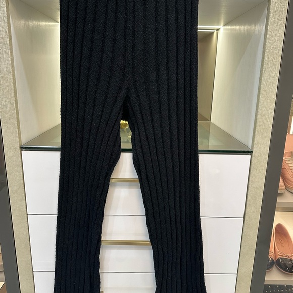 Free People Pants - Free People Black Ribbed Track Pants Size XL